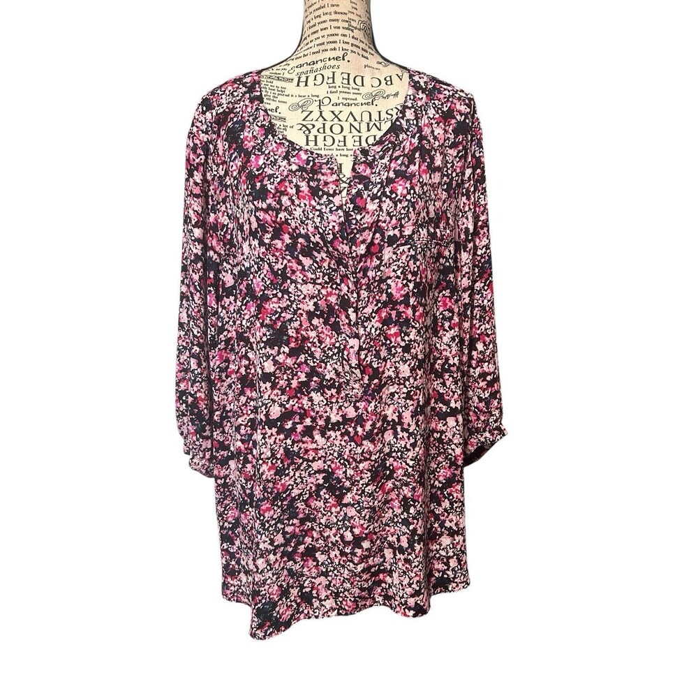 NyDj Plus 2X Tunic Top Long Sleeves Whimsical Officecore Gothic Dark Fairy